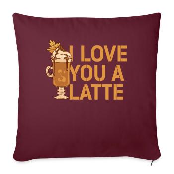 I Love You A Latte Couples Romance - Housse de coussin décorative 45 x 45 cm - bordeaux - Devant
