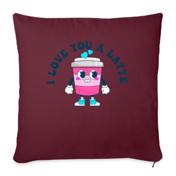 I Love You A Latte Couples Romance - Housse de coussin décorative 45 x 45 cm - bordeaux - Devant