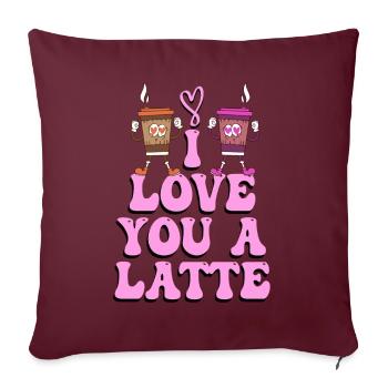Ich liebe dich Eine Latte Pärchen Romanze - Sofakissenbezug 45 x 45 cm - Burgunderrot - Vorne