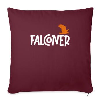 Fauconnerie Oiseau Faucon Chasse Fauconnier - Housse de coussin décorative 45 x 45 cm - bordeaux - Devant
