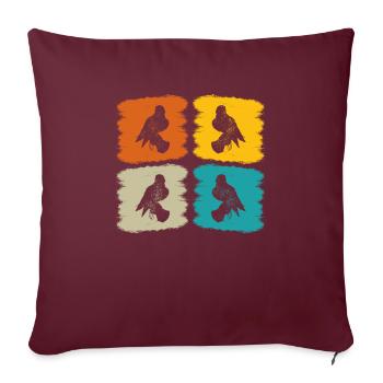 Fauconnerie Oiseau Faucon Chasse Fauconnier - Housse de coussin décorative 45 x 45 cm - bordeaux - Devant