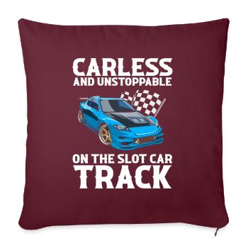 Devis Slot Car Racetrack pour Vintage Track Slot - Housse de coussin décorative 45 x 45 cm - bordeaux - Devant