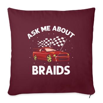 Devis Slot Car Racetrack pour Vintage Track Slot - Housse de coussin décorative 45 x 45 cm - bordeaux - Devant