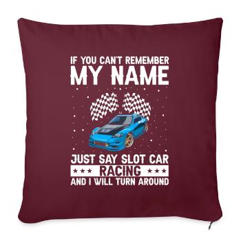Dicton de piste vintage pour la course de voitures jouets - Housse de coussin décorative 45 x 45 cm - bordeaux - Devant