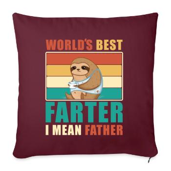 Le meilleur père au monde - Drôle de papa - Housse de coussin décorative 45 x 45 cm - bordeaux - Devant