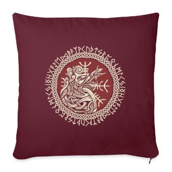 Fenrir Viking Wolf Fenris Wolf Viking Compass - Housse de coussin décorative 45 x 45 cm - bordeaux - Devant