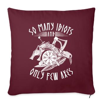 Drôle de Viking disant tant d’idiots et peu de haches - Housse de coussin décorative 45 x 45 cm - bordeaux - Devant