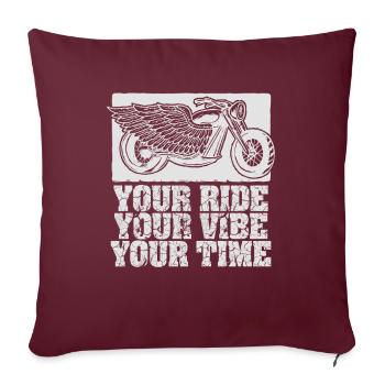 Your Ride Your Vibe Your Time Chopper - Housse de coussin décorative 45 x 45 cm - bordeaux - Devant