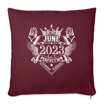 Juin 2023 | Juin 2023 anniversaire 2023 - Housse de coussin décorative 45 x 45 cm - bordeaux - Devant