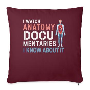 Anatomie Documentaires Médical - Housse de coussin décorative 45 x 45 cm - bordeaux - Devant