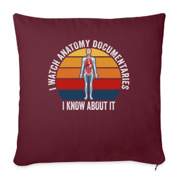 Anatomie Documentaires Médical - Housse de coussin décorative 45 x 45 cm - bordeaux - Devant