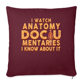 Anatomie Documentaires Médical - Housse de coussin décorative 45 x 45 cm - bordeaux - Devant