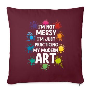 Je ne suis pas une peinture d’art moderne amusante et désordonnée - Housse de coussin décorative 45 x 45 cm - bordeaux - Devant
