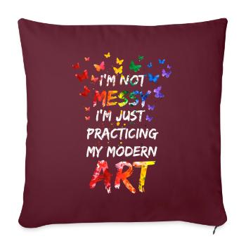Je ne suis pas une peinture d’art moderne amusante et désordonnée - Housse de coussin décorative 45 x 45 cm - bordeaux - Devant