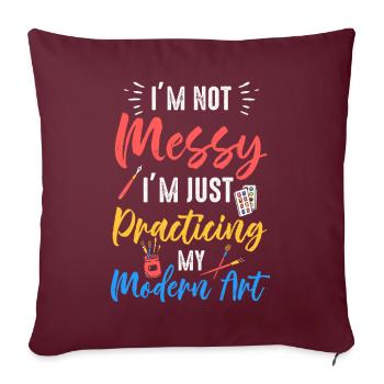 Je ne suis pas une peinture d’art moderne amusante et désordonnée - Housse de coussin décorative 45 x 45 cm - bordeaux - Devant