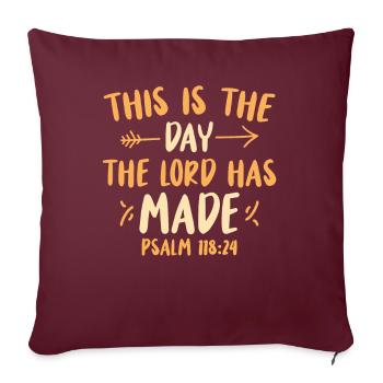 C’est le jour que le Seigneur a fait - Housse de coussin décorative 45 x 45 cm - bordeaux - Devant