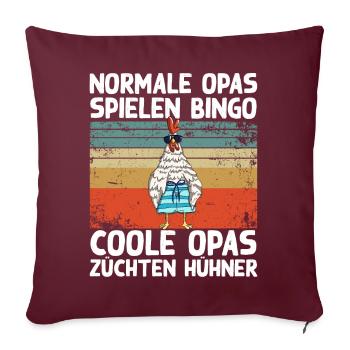 Coole Opas züchten Hühner Lustig Huhn Hahn Spruch - Sofakissenbezug 45 x 45 cm - Burgunderrot - Vorne