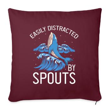Beluga Whale Design für Meeressäuger und Orca - Sofakissenbezug 45 x 45 cm - Burgunderrot - Vorne