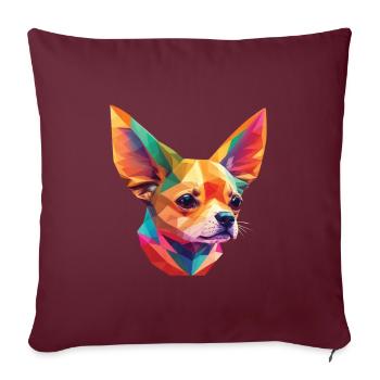 Chihuahua chien grand chien design animal drôle - Housse de coussin décorative 45 x 45 cm - bordeaux - Devant