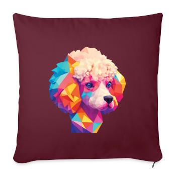 Caniche Chien Chiens Design Caniches Art Pet - Housse de coussin décorative 45 x 45 cm - bordeaux - Devant