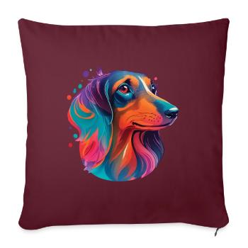 Teckel Teckel Chien Chiens Chiens Chien Amour Pet - Housse de coussin décorative 45 x 45 cm - bordeaux - Devant