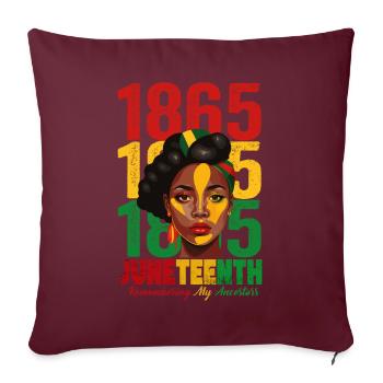 Juneteenth 1865 Se souvenir de mes ancêtres - Housse de coussin décorative 45 x 45 cm - bordeaux - Devant