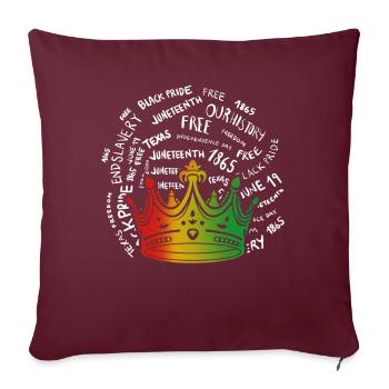 Juneteenth 1865 Se souvenir de mes ancêtres - Housse de coussin décorative 45 x 45 cm - bordeaux - Devant