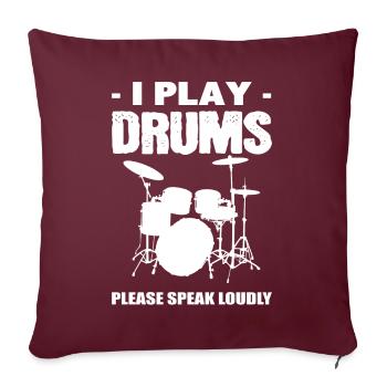 Ich spiele Schlagzeug Drum Player - Sofakissenbezug 45 x 45 cm - Burgunderrot - Vorne