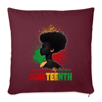 Juneteenth 1865 Gedenken an meine Vorfahren - Sofakissenbezug 45 x 45 cm - Burgunderrot - Vorne