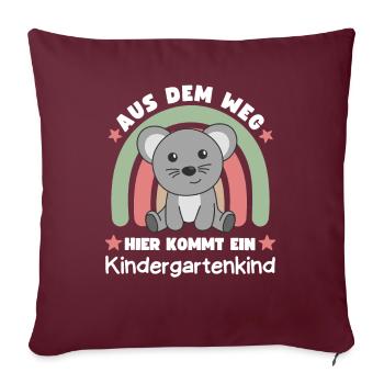 Aus Dem Weg Hier Kommt Ein Kindergartenkind Maus - Sofakissenbezug 45 x 45 cm - Burgunderrot - Vorne