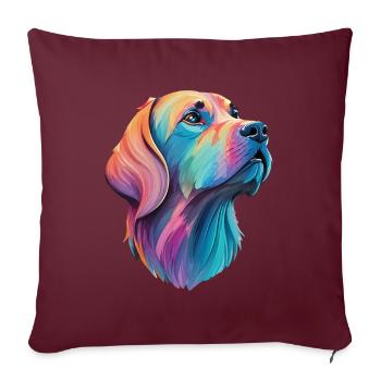 Labrador Dog - Amour du design d’ami à quatre pattes - Housse de coussin décorative 45 x 45 cm - bordeaux - Devant