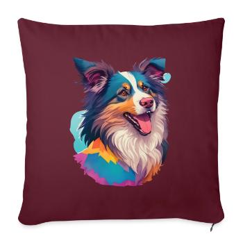 Berger Australien Chien Chien Ami Pet - Housse de coussin décorative 45 x 45 cm - bordeaux - Devant