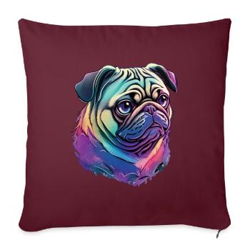 Cute Pug - Le design ultime pour les amoureux des chiens - Housse de coussin décorative 45 x 45 cm - bordeaux - Devant
