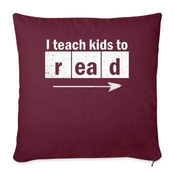J’apprends aux enfants à lire les professeurs de sciences Lecture - Housse de coussin décorative 45 x 45 cm - bordeaux - Devant