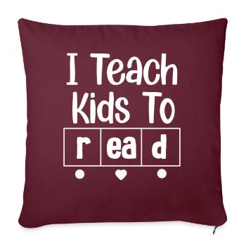 J’apprends aux enfants à lire les professeurs de sciences Lecture - Housse de coussin décorative 45 x 45 cm - bordeaux - Devant