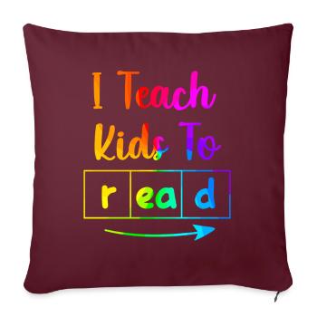 J’apprends aux enfants à lire les professeurs de sciences Lecture - Housse de coussin décorative 45 x 45 cm - bordeaux - Devant