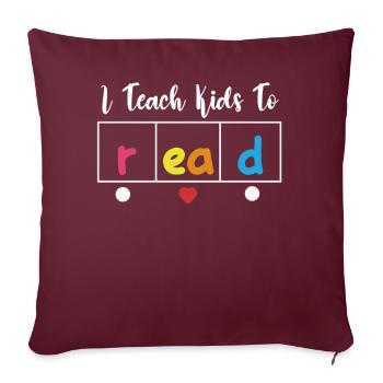 J’apprends aux enfants à lire les professeurs de sciences Lecture - Housse de coussin décorative 45 x 45 cm - bordeaux - Devant