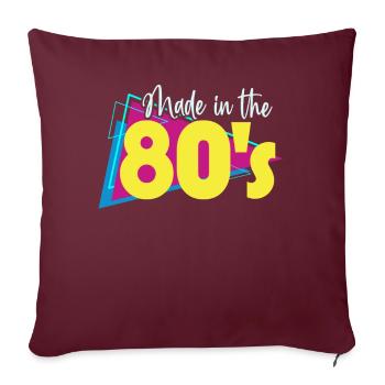 Musique des années 80 - Housse de coussin décorative 45 x 45 cm - bordeaux - Devant