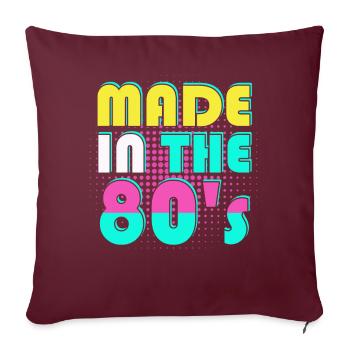 Musique des années 80 - Housse de coussin décorative 45 x 45 cm - bordeaux - Devant