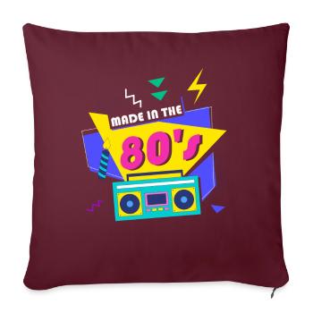 Musique des années 80 - Housse de coussin décorative 45 x 45 cm - bordeaux - Devant