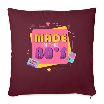Musique des années 80 - Housse de coussin décorative 45 x 45 cm - bordeaux - Devant