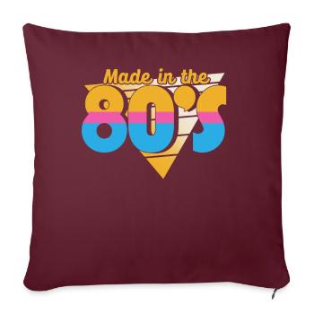 Musique des années 80 - Housse de coussin décorative 45 x 45 cm - bordeaux - Devant
