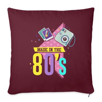Musique des années 80 - Housse de coussin décorative 45 x 45 cm - bordeaux - Devant