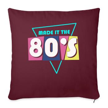 Musique des années 80 - Housse de coussin décorative 45 x 45 cm - bordeaux - Devant