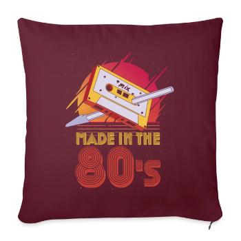 Musique des années 80 - Housse de coussin décorative 45 x 45 cm - bordeaux - Devant