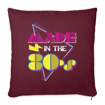 Musique des années 80 - Housse de coussin décorative 45 x 45 cm - bordeaux - Devant