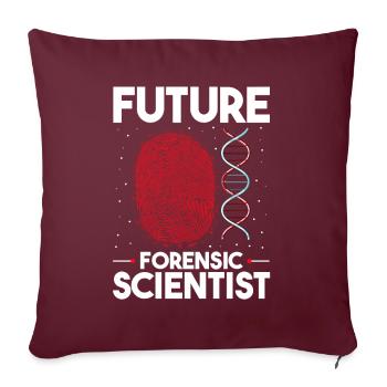 DNA-Analyst und Kriminallabor - Sofakissenbezug 45 x 45 cm - Burgunderrot - Vorne