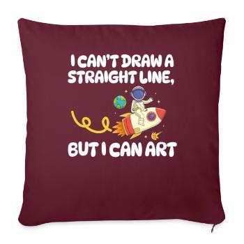 Je ne peux pas tracer une ligne droite mais je peux Art - Housse de coussin décorative 45 x 45 cm - bordeaux - Devant
