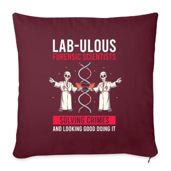 DNA-Analyst und Kriminallabor - Sofakissenbezug 45 x 45 cm - Burgunderrot - Vorne