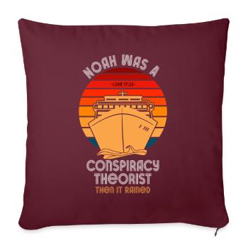 Noé était un théoricien du complot et il pleuvait - Housse de coussin décorative 45 x 45 cm - bordeaux - Devant